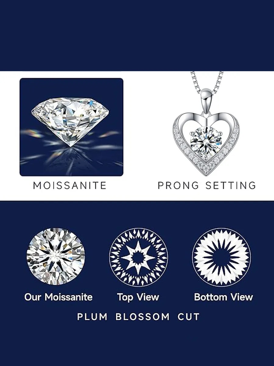 Collar Moissanita Plata S925 Mujer